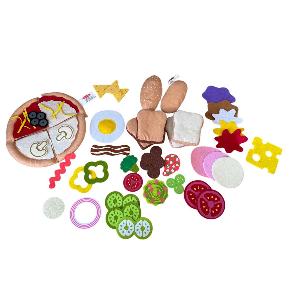 Melissa & Doug felt play food set Pizza Sandwich breakfast‎